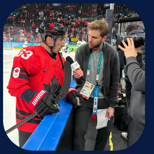 Ryan Moir Interviewing NHL Player
